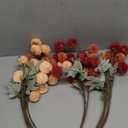 12 Pcs Faux Kiku Flower Artificial Pom Pom Mums Fake Small Chrysanthemum Ball Silk Flowers Floral Picks Kiku Stems for Fall Vase Table Centerpieces Wedding DIY Bouquet Decor(Sunset Blaze)