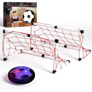 Black Series- LED Hover Soccer Ball - Air Power Training Ball Playing Football Indoor Outdoor Game - Birthday Gifts for Kids, Age 3-12 Year Old Boys - Soccer