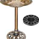 28” Solar Bird Bath, Solar Powered Pond Fountain Combo Set for Outdoors, Gardens, Patio, Yard, Deck, Golden