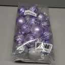 30ct Christmas Ball Ornaments Shatterproof Christmas Hanging Tree Decorative Balls for Party Holiday Wedding Decor Purple Silver, 2.36", 60mm