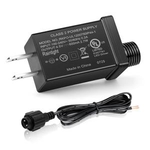 4.5V 0.6A Class 2 Power Supply, IP44 Waterproof Inflatable Power Supply, UL Listed Low Voltage Transformer for Christmas Tree, LED Strip Lights, Holiday Decor Etc