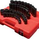 SUNEX TOOLS 2699 1/2-Inch Drive 12-Point Metric Master Impact Socket Set, 39-Piece
