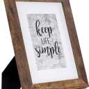 kennethan 8x10 Picture Frame Rotten Brown, Wooden Frame with white mat, For Tabletop and Wall Mounting Display for Home, Office,Gallery,Holiday with Photos, Posters