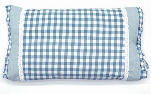 Edomi Upgrade Buckwheat Hull Pillow, Small Size Cervical Neck Pillow with Pillowcase, Back Support for Side Sleeper Sleeping or As a Neck Pain Pillows(20x11 Inches, Blue)