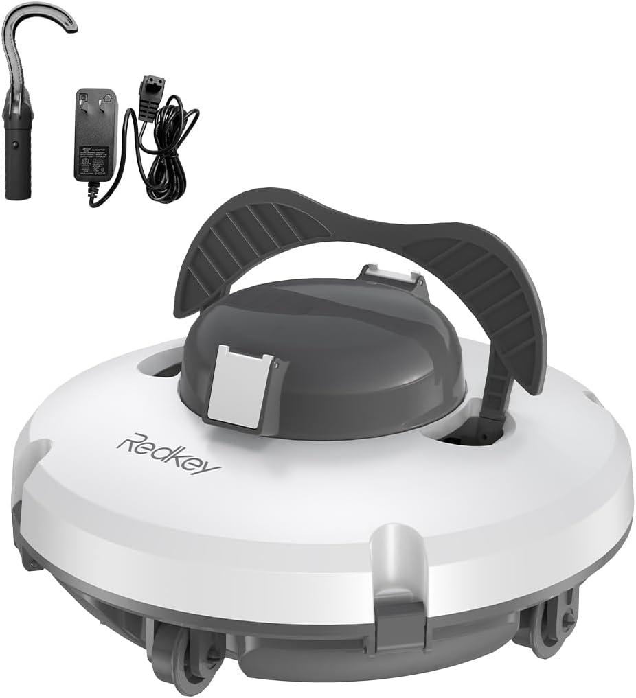 S100 Cordless Robot Pool Cleaner, Last 130Min, 18 Slope Angle, Automatic Pool Vacuum for Above Ground/Inground Pools, Self-Parking Pool Cleaner with Filter Basket, Pool Robot Up to 1100 sq.ft (Gray)