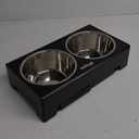 EliteField Elevated Dog Bowls,  Two 58 oz Stainless Steel Food Bowls, 5 Adjustable Raised Heights (4", 9.5", 10.5", 11.5", 12.75") Suitable for Dogs of All Ages, Small to Large Sizes (Black)