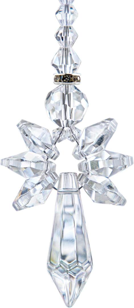 Rainbow Guardian Angel Suncatcher for Mom Crystal Angel Ornaments for Home/Car Decoration & Porch Decor & Hanging Valentines Day Gift (Clear)