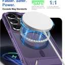 For Samsung Galaxy S26 Ultra Case with Screen Protector+Lanyard Wrist Strap,Magnetic Translucent Matte Rugged Slim Phone Cover Built in Invisible Kickstand [Fit for MagSafe],2026 Purple
