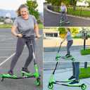 Swing Wiggle Scooter, 3 Wheels Drifting Folding Kick Scooter with 4-Level Adjustable Height/Foldable for Kids/Teen/Adult Age 6+ Years Old
