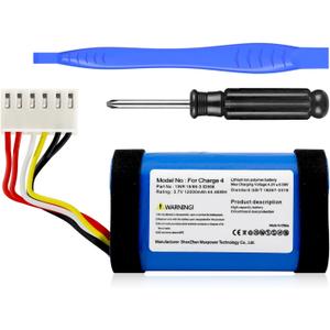 12000mAh Replacement Battery for JBL Charge 4, Charge 4BLK, Charge 4J,fits Part no 1INR19/66-3,ID998, SUN-INTE-118, IY1068, 2025 High Capacity Battery with Repair Tool (NOT for Charge 4Q)