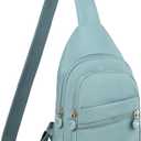 Banelu Small Sling Backpack Crossbody Bags for Women Men, Small Sling Bag Cross Body Bag Fanny Packs Crossbody Purses - Lights Blue