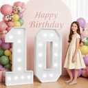 imprsv 4FT Marquee Numbers 10, Large Light Up Numbers 10th Birthday Decorations for Boys, 10th Anniversary Party Backdrop