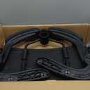 AreShark Cross Legged Office Chair: ADHD Criss Cross Desk Chair with Wheels & Stretchable Rotating Footrest - Height Adjustable Wide Yoga Kneeling Meditation Chair with Flip-up Armrests Back Support (Black)