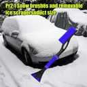 Dickno 24 Inch Car Snow Scraper and Brush, Detachable Scratch Free Ice Scraper with Ergonomic Foam Grip, Universal Winter Snow Removal Tool for Car Windshield Window (Blue)
