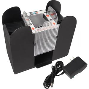 GSE Games & Sports Expert 6-Deck Automatic Card Shuffler, AC/DC-Power & Battery-Operated Electric Shuffler Machines for Playing Cards, Blackjack, Texas Hold'em, Canasta, Bridge, Rummy, UNO