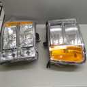 AS Headlights for 2007 2008 2009 2010 2011 2012 2013 GMC Sierra Headlights for 07-13 Sierra 1500/07 08 09 10 11 12 13 14 Sierra 2500 HD/3500 HD with Chrome Housing Amber Reflector Clear Lens Pair