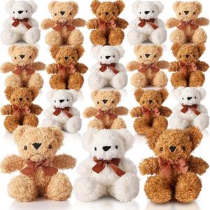 HyDren 18 Pack 8 Inch Bear Stuffed Animal Plush Bears Toys Bulk Soft Bear Doll for Wedding Birthday Decorations Baby Shower Party Favors