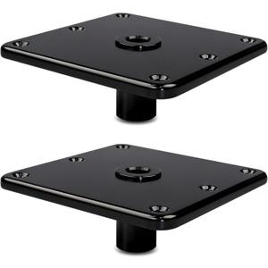 Boat SeatBase, Universal Mounting Platform for Marine Vessels, Black Metal, 7 x 7, Pre-Drilled Holes, Corrosion Resistant, Easy Installation - Universal Fit for Most Boat Seats