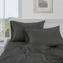 Lane Linen 100% Cotton Pillow Covers, Pillow Cases King Size Set of 2, Fits King Size Pillows, Premium 450 Thread Count Sateen King Size Pillowcases, Soft & Breathable Pillow Covers King - Charcoal