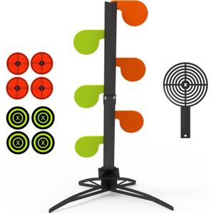 KNINE OUTDOORS AR500 Dueling Tree Target Kit, 6-Piece 3/8" Thickness Steel Paddles in 6" Diameter, Steel Target for Shooting
