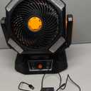 MORIKO 40000mAh Rechargeable Camping Fan,Battery Operated Portable Tent Fan with LED light,  Hook, 270°Pivot, Stepless Speed-Ideal for Camping, Picnic, Barbecue, Jobsite