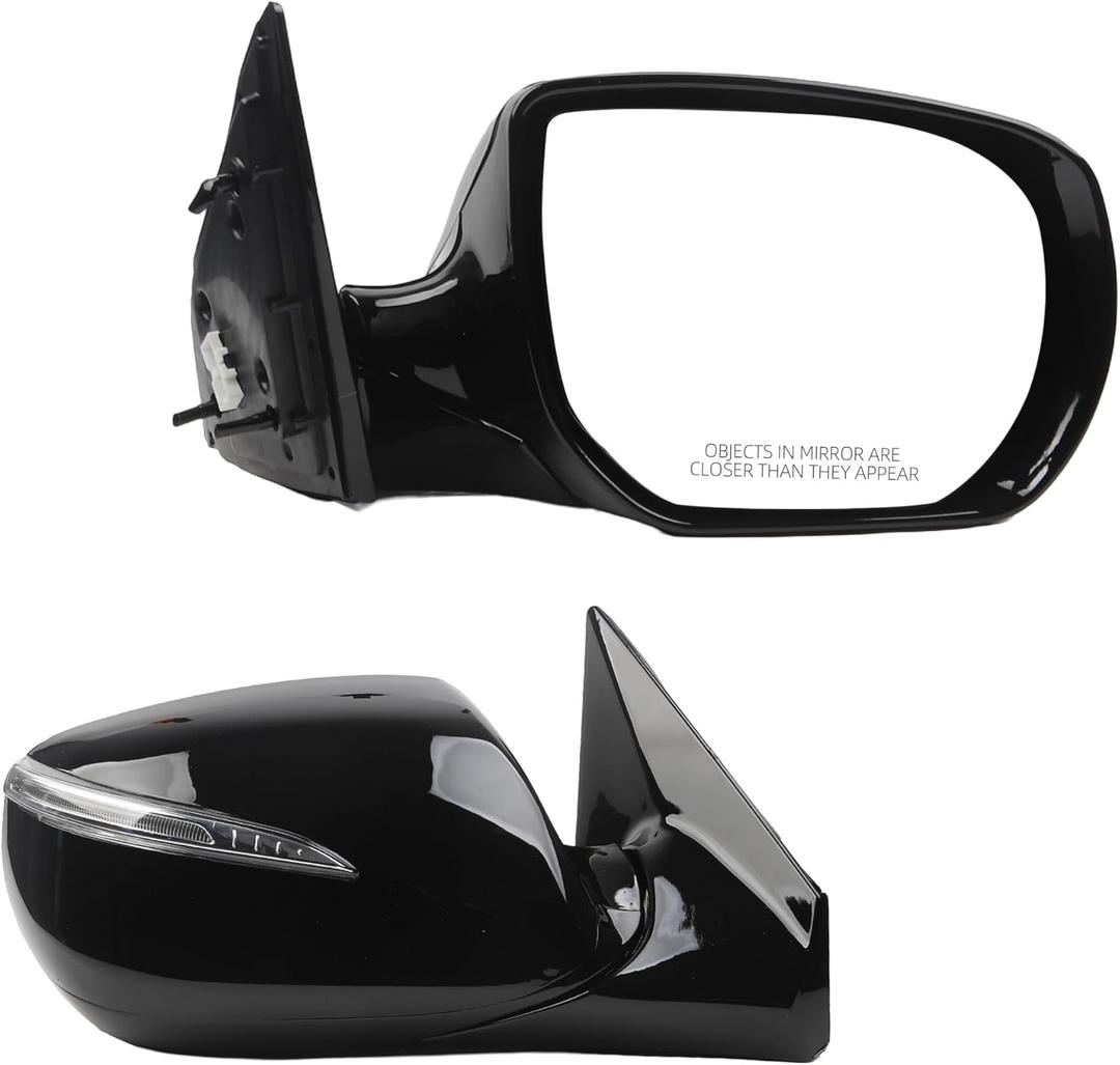 Dasbecan Righ Passenger Side Mirror Compatible with 2013-2018 Hyundai Santa Fe Sport with Heated Without Blind Spot Detection Turn Signal Manual Folding Replace#876204Z005 HY1321201 6 Pins (Black)