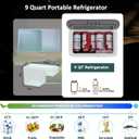Alpicool MG9 Mini Portable Freezer, 12 Volt Car Refrigerator, 9 Quart Fast Cooling, with 12/24V DC and 100-240V AC for Outdoor, Camping, RV, Truck
