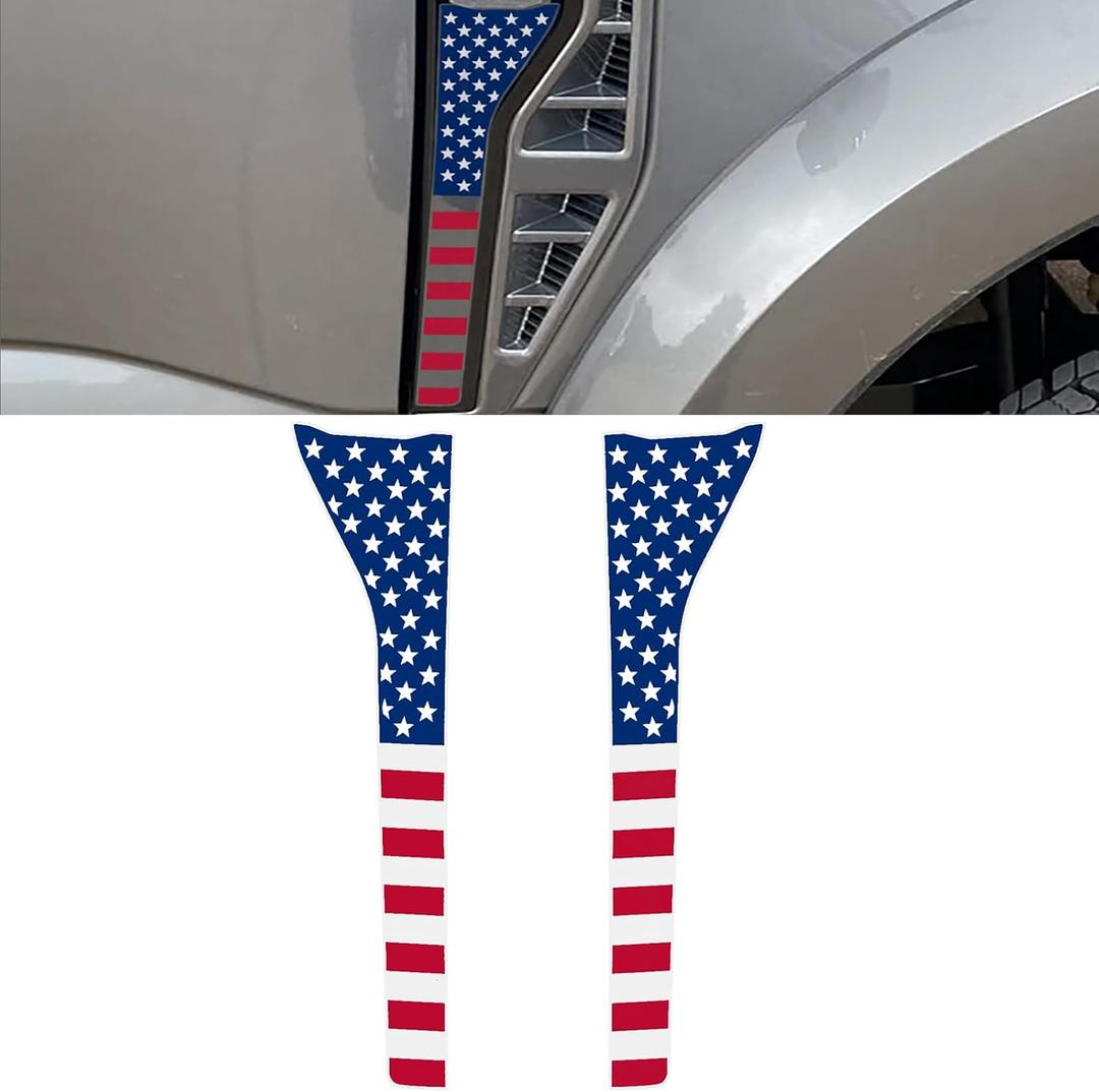 Fender Badge Emblem Sticker Accent Decal American Flag Cover for Ford F250/F350 Black 2023 2024 2025