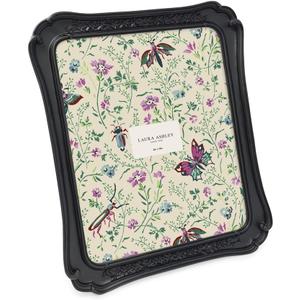 Laura Ashley (8x10 Vintage-Inspired Simple Ornate Picture Frame, Horizontal & Vertical for Tabletop and Wall Display, Home Dcor, Floral, Resin Frame (8x10, Black)
