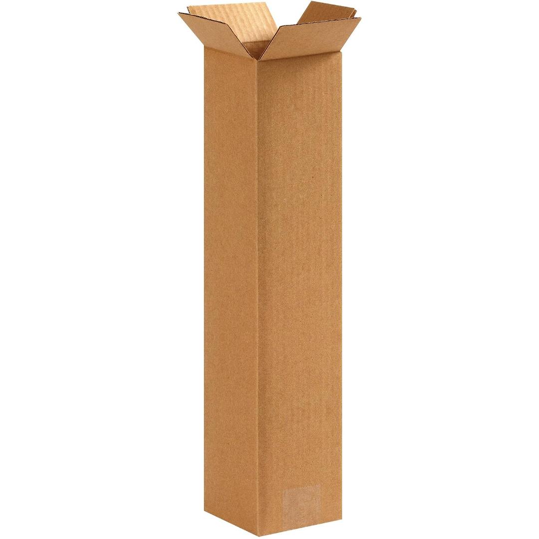 BOX USA Shipping Boxes 4"L x 4"W x 18"H, 25-Pack Tall Corrugated Boxes for Shipping, Packaging, Moving, Storage Box for Home or Business, Strong Wholesale Bulk Boxes