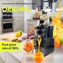 Cold Press Juicer Machines Slow Masticating High Yield Pulp separation Can make fruit ice cream Multi-Functional for Home Commercial Use Wide Feed Chute (Black)