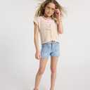 The Children's Place Girls' Short Sleeve Sweater Shrug (Beige, XS)