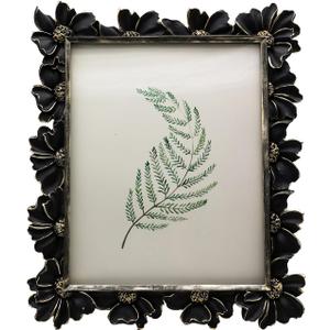 8x10 Vintage Picture Frame, Antique Black Ornate Photo Frame, for Tabletop and Wall Display, Decorative Floral Design Retro Home Decor, Old Fashioned Photo Gallery Art