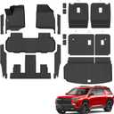 Floor Mats &Trunk Mat for 2024 2025 2026 Chevy/Chevrolet Traverse 7 Seats with 2nd & 3rd Row Backrest Mat All Weather TPE Rubber Cargo Liner Door Sill Guards for Chevy Traverse 2026 Accessories