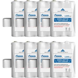 8-Pack BATT3R Battery AVP14 Replacement Upgraded 1200mAh for Midland BATT3R LXT600 LXT630 LXT630X3 LXT633 T50 T60 T51 T61 T55 T65 X-Talker Walkie-Talkie Radios Batteries 3.6V