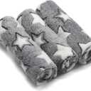 1 Pack 3 Puppy Blankets Cat Dog Blankets Super Soft Warm Sleep Mat Grey Star Cute Print Blanket Fluffy Fleece Pet Blanket Flannel Throw for Small Dogs Puppy Dogs Cats Medium(29"x20")