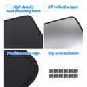 Roof Sunshade, Windshield Sunshade,Glass Sunroof Shade UV Sun Blocking Heat Shade Comptatible with Tesla Model S (Black (2016-2021))