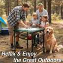Camping Table Portable Foldable with Adjustable Height, Lightweight Collapsible Aluminum Roll-Up Camp Table with Storage Bag & Carry Bag, Heat-Resistant for RV Picnic BBQ Camping (Large 28"×25")