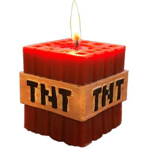 Pixel Mine Game Birthday Candles - 1 Pcs 3x3 Inches Cubic Decorative Birthday Cake Candles Party Decorations for Boys Room and Girls Bedroom Decor Gift