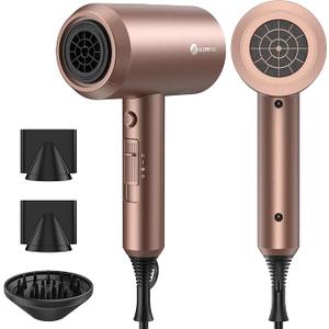 slopehill Professional Ionic Hair Dryer, Powerful 1800W Fast Drying Low Noise Blow Dryer with 2 Concentrator Nozzle 1 Diffuser Attachments for Home Salon Travel (Mocha Mousse)