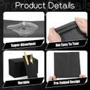 100 Pcs Black Linen-Feel Paper Napkins, Black Napkins Disposable with Built-in Flatware Pocket, Prefolded for Knives and Forks, Blacks Dinner Napkin for Evening Parties, Weddings, Birthday