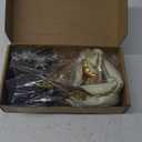 Giegxin 8 Pcs Glitter Black Gold Graduation Decorations Class of 2025 Flowers Black and Gold Centerpieces for Tables Artificial Magnolia Stems for College High School Grad Party Decor