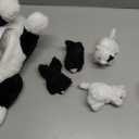 Skylety 5 Pieces Cat Stuffed Animal with Babies Inside Belly Plush Cat Pregnant Mommy Kitty with 4 Cute Fluffy Stuffed Kittens Christmas Birthday Surprise Gifts(Black, White)
