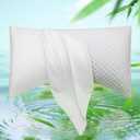 Cooling Side Sleeper Pillow Cases - Curved Rayon Derived from Bamboo Pillowcase Cover - Breathable Cool Silky Soft Pillowcase for Hot Sleepers Hair and Skin, King Size 1 Piece, 20 * 36 Inches White