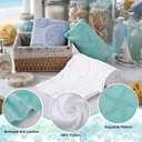 Moukeren 3 Pcs Coastal Hand Towels for Bathroom Ocean Beach Decorative Bath Towels 100% Cotton Jacquard 3D Sea Starfish Shells Absorbent for Summer Beach Theme Gifts Bathroom Decor 13.78 x 29.53 Inch