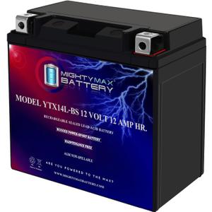 Mighty Max Battery YTX14L-BS -12 Volt 12 AH, 200 CCA, Rechargeable Maintenance Free SLA AGM Motorcycle Battery