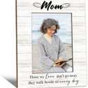 Mom Memorial Gifts Picture Frame 5x7, In Loving Memory Photo Frame, Mom Memorial Gifts for Loss of Mother, They Walk Beside us Every Day Wooden Picture Photo Frames for Desk Room Decor