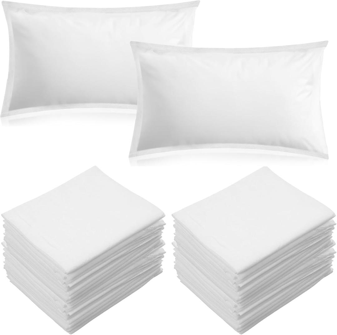 100PCS Disposable Pillow Case Covers, Soft Non-Woven Fabric Cover 33'' x 20'' Portable Travel Single Use Pillowcase for Medical Hospital Hotel SPA Tattoo Lash Bedroom Home Bedding Supplies