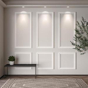 Rossny Wall Molding Panels Kit, 6-Pack Pre-Cut Wainscoting Trim for Accent & Interior Walls  Picture-Frame Molding Panels, Mixed Sizes (5424 & 2424 in), PS Material (Adhesive Not Included)