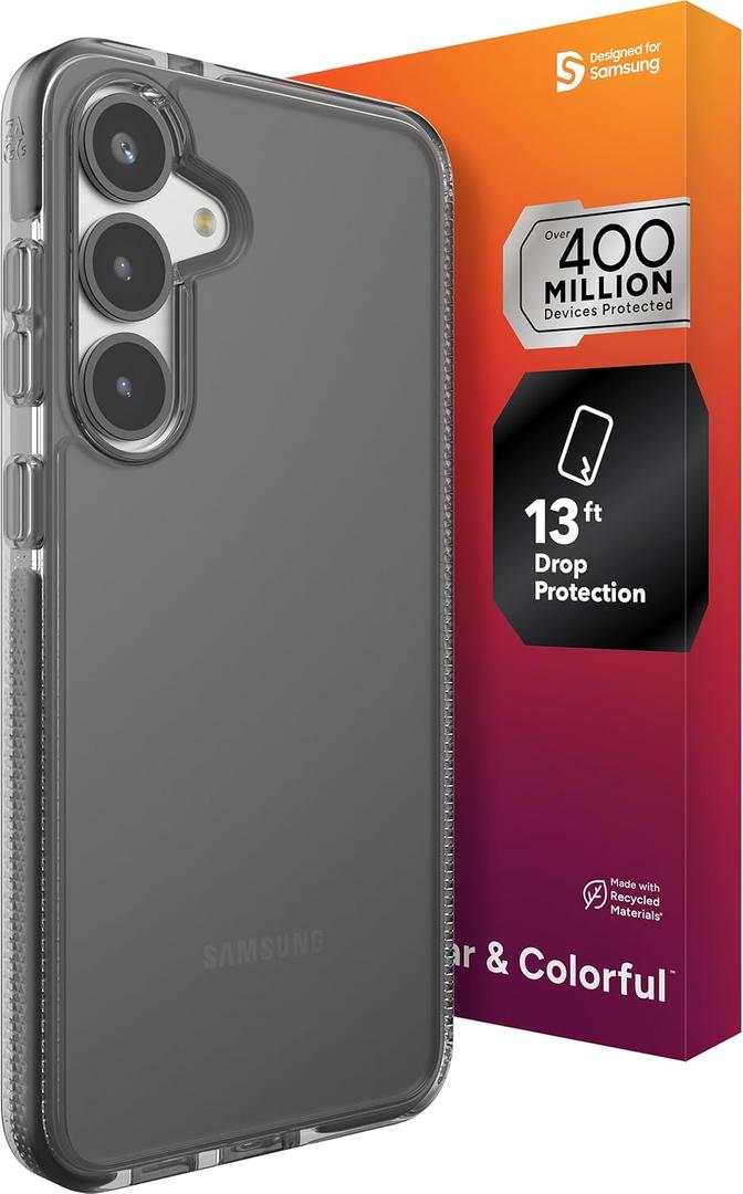 ZAGG Santa Cruz Samsung Galaxy S25+ Case - Slim, 13ft Drop Protection, Wireless Charging Compatible, Graphene Strength, 70% Recycled Material, Anti-Scratch, Secure Grip, Midnight